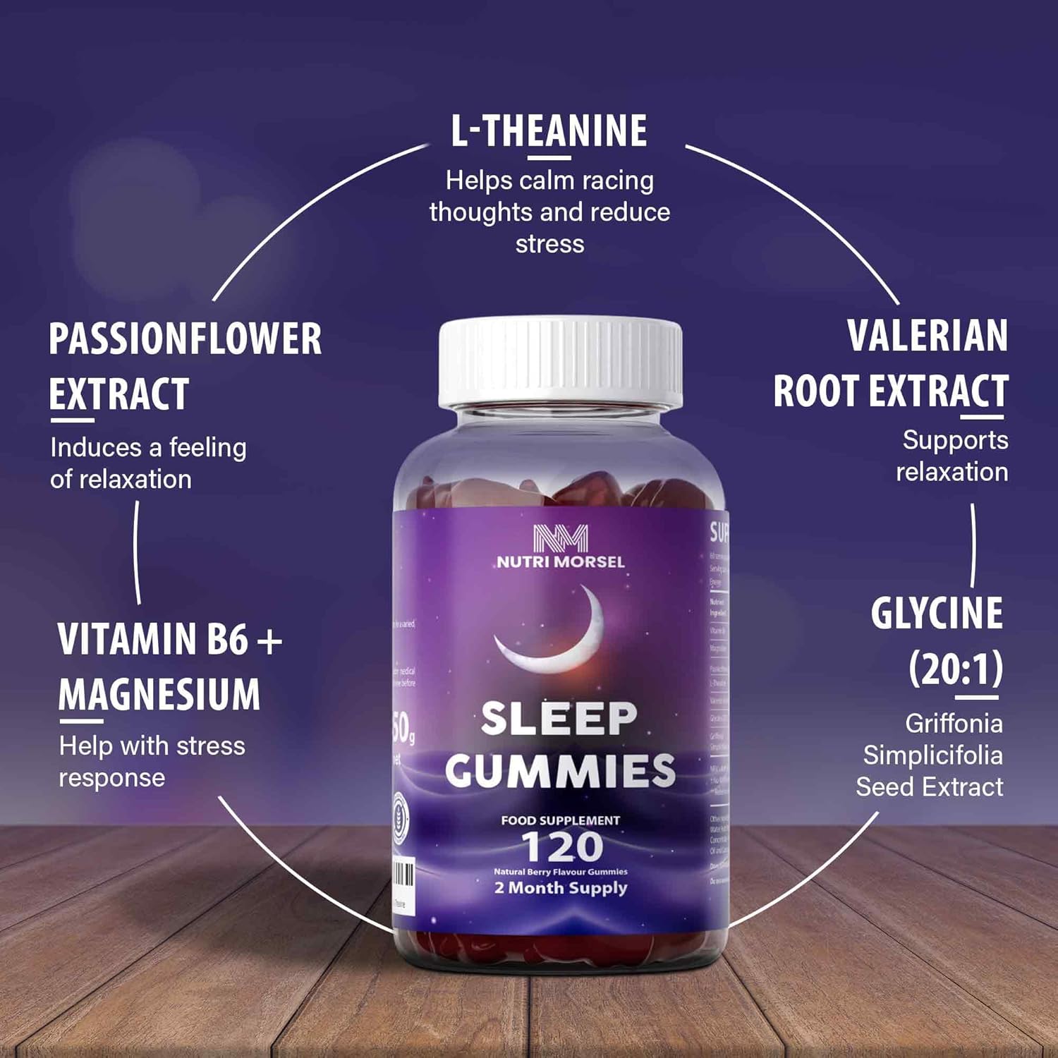 Bonus Size 120 Sleep Gummies for Adults, Sugar Free Magnesium Sleep Gummies Chewable Raspberry Flavored Natural Non-GMO Vegan Valerian Root Passion Flower and L-Theanine